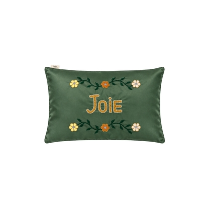 Housse de coussin 100% pure soie de mûrier - Vert Sauge "Joie"