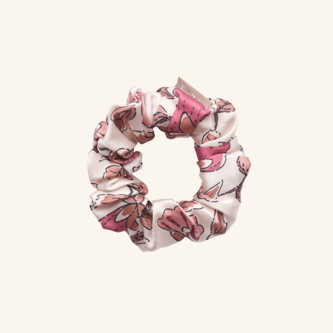 Chouchou 100% pure soie - Le moyen - Fleuri