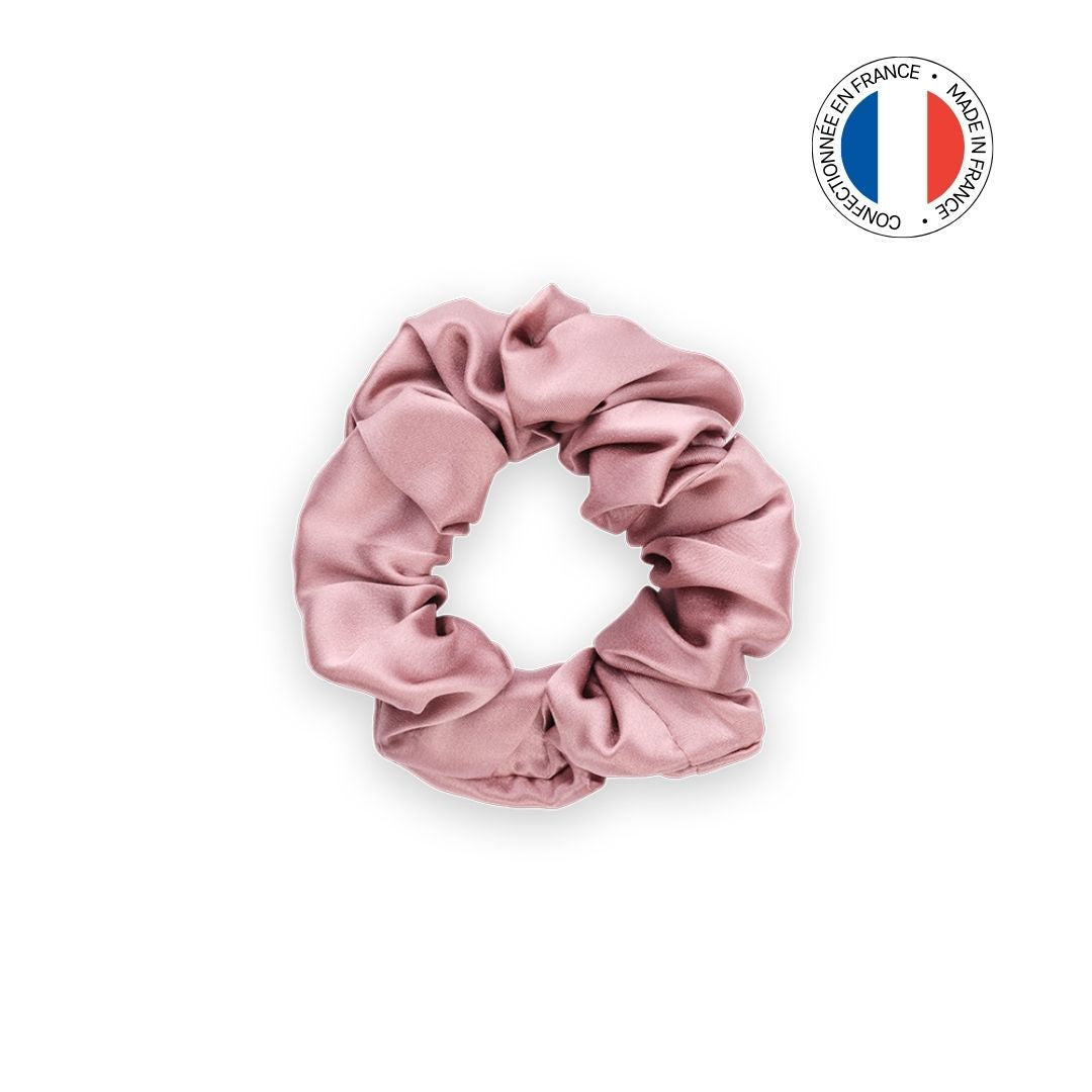 Chouchou 100% soie - Confectionné en France - Vieux Rose