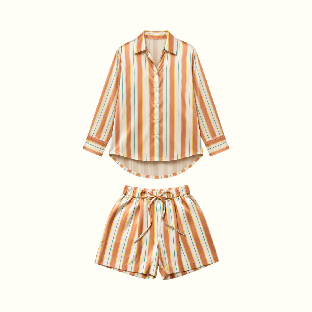 Divine Lines - 100% Pure Mulberry Silk Short Pyjamas