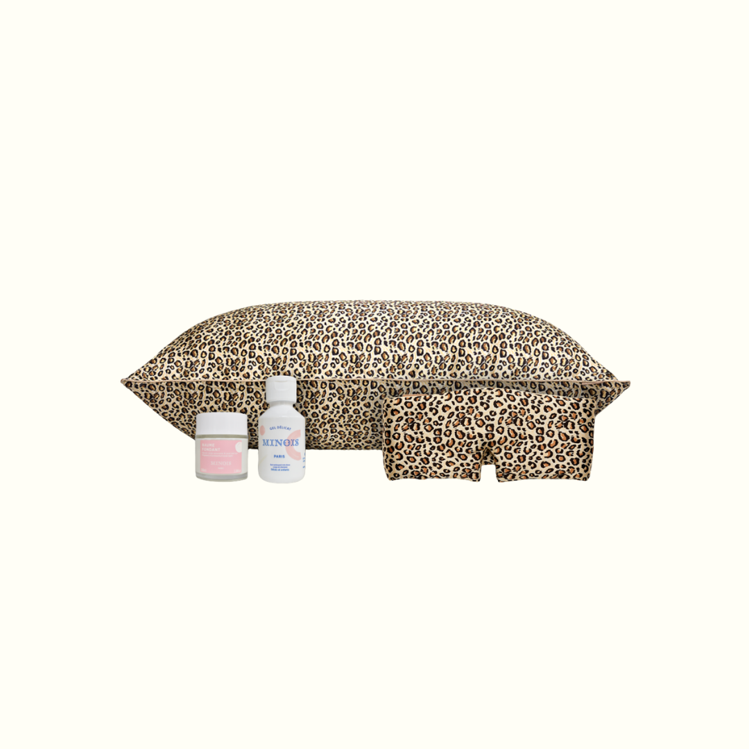 Pack maternité - taie en soie, masque de nuit + gel douche et baume Minois offert