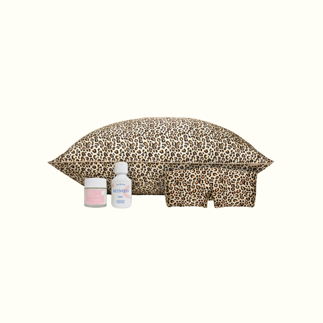 Pack maternité - taie en soie, masque de nuit + gel douche et baume Minois offert