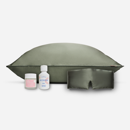 Maternity pack - silk pillowcase, night mask + shower gel and Minois balm