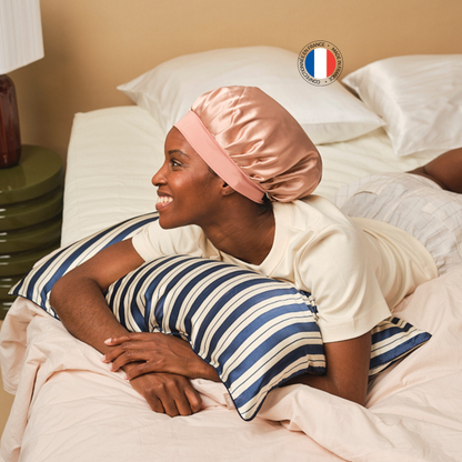 Bonnet de nuit 100% pure soie - Confectionné en France