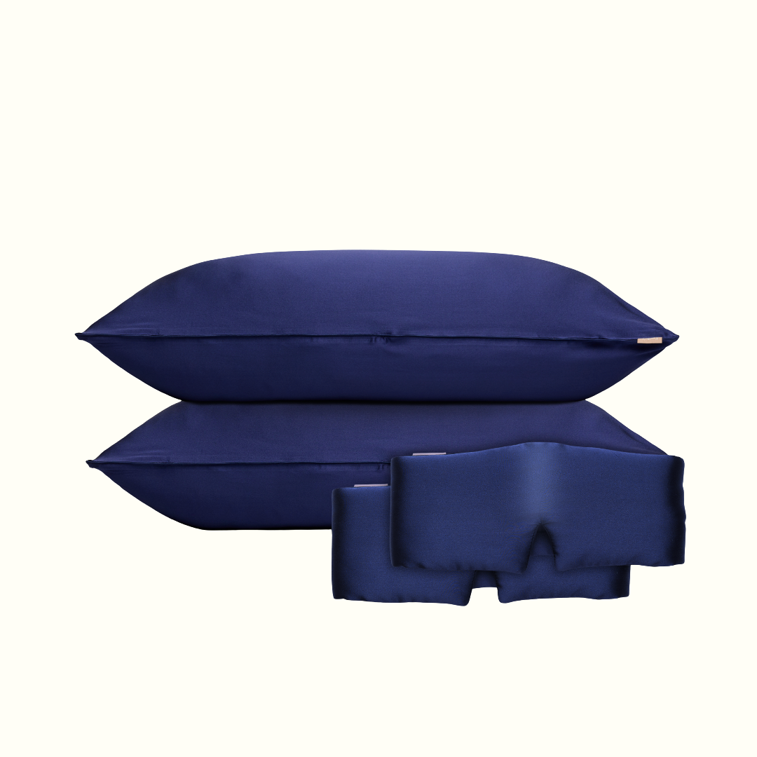 Pack duo - 2 taies en soie + 2 masques de nuit bandeau