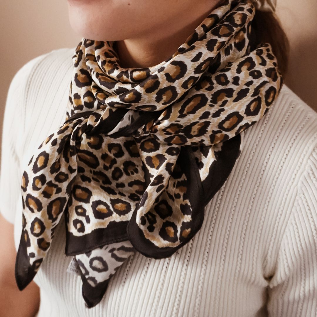 Foulard en soie Léopard