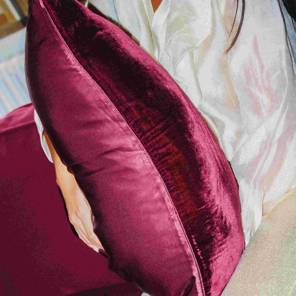 Double-sided pillowcase - Silk and velvet