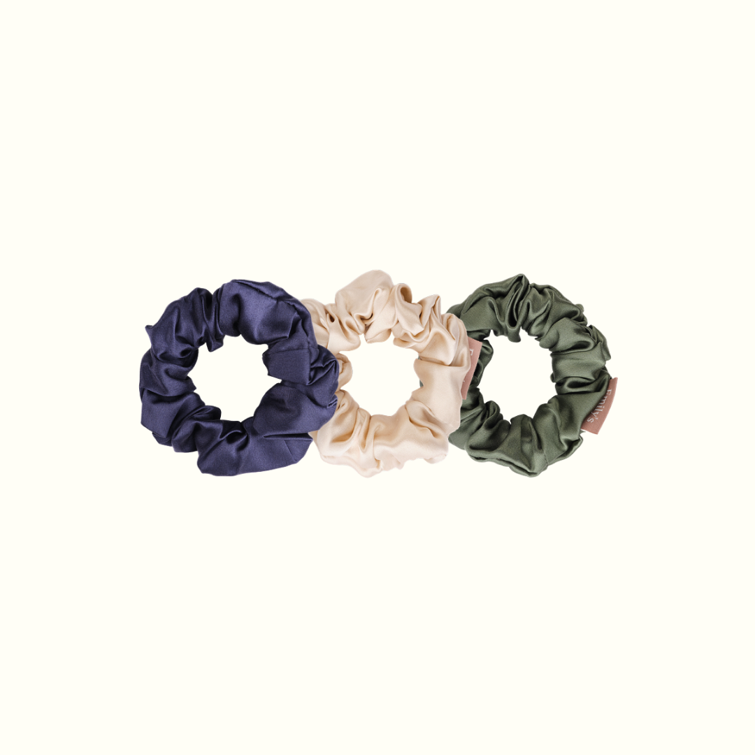 Trio de chouchous (champagne, vert sauge, bleu nuit) - le moyen
