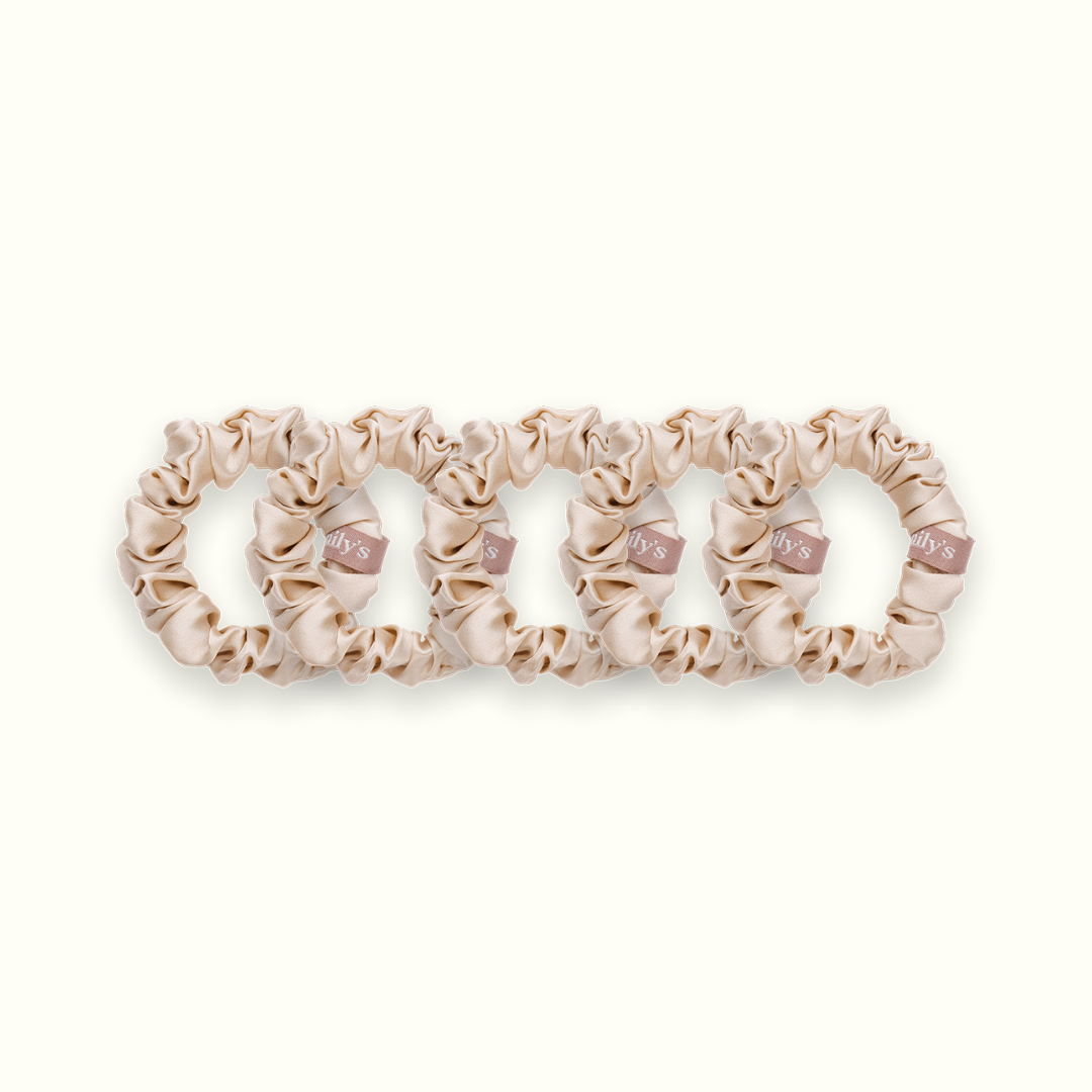 Pack de 5 Chouchous 100 % Soie - Le Petit - Champagne