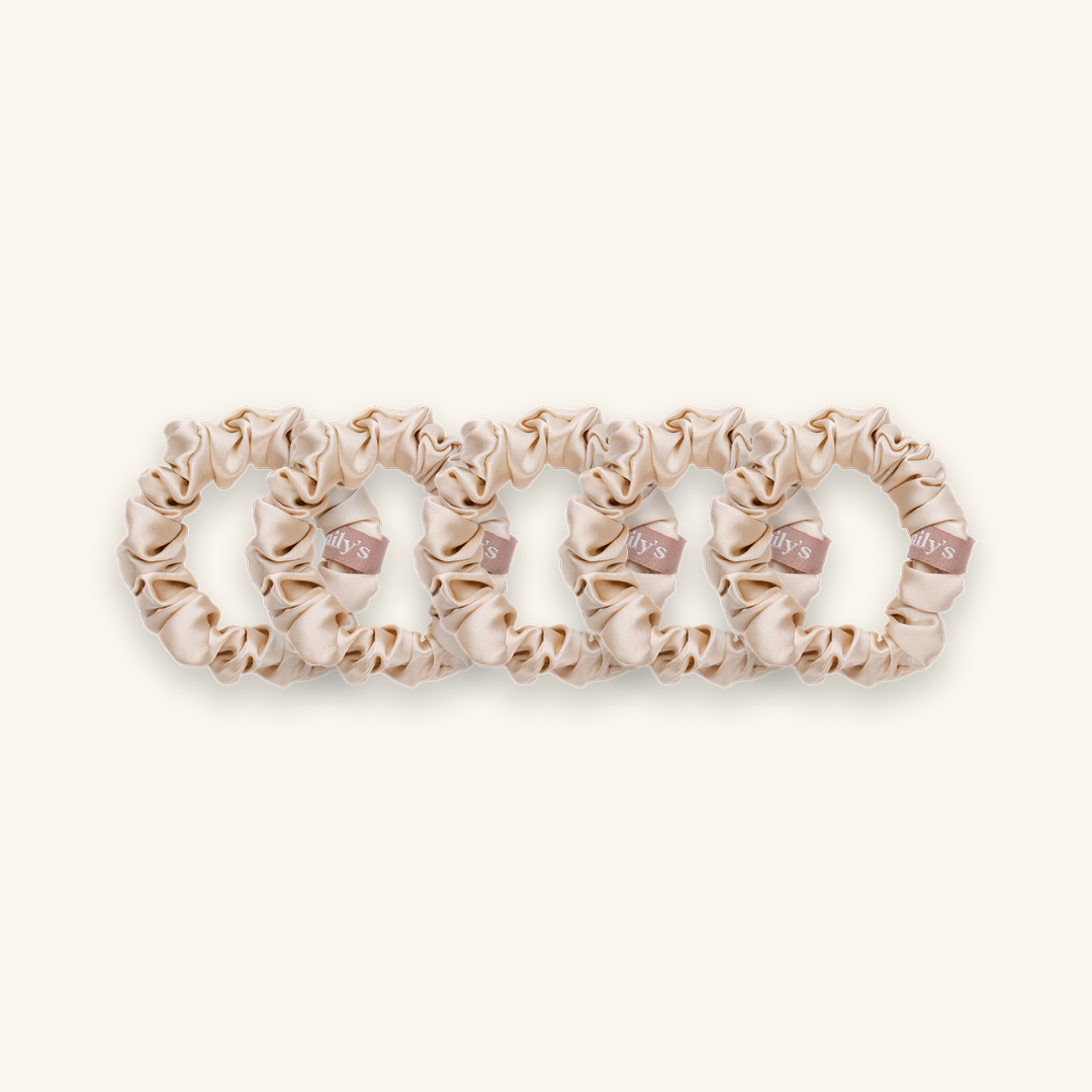 Pack de 5 Chouchous 100 % Soie - Le Petit - Champagne