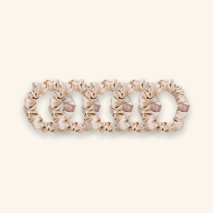 Pack de 5 Chouchous 100 % Soie - Le Petit - Champagne