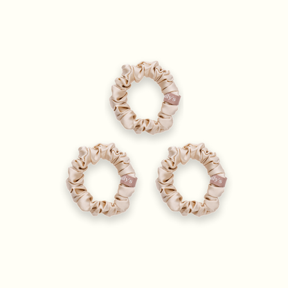 Pack de 3 Chouchous 100 % Soie - Le Petit - Champagne