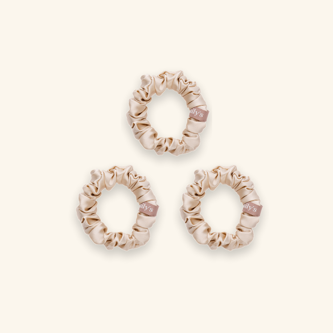 Pack de 3 Chouchous 100 % Soie - Le Petit - Champagne