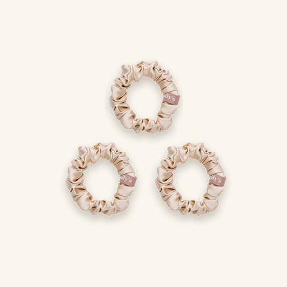 Pack de 3 Chouchous 100 % Soie - Le Petit - Champagne