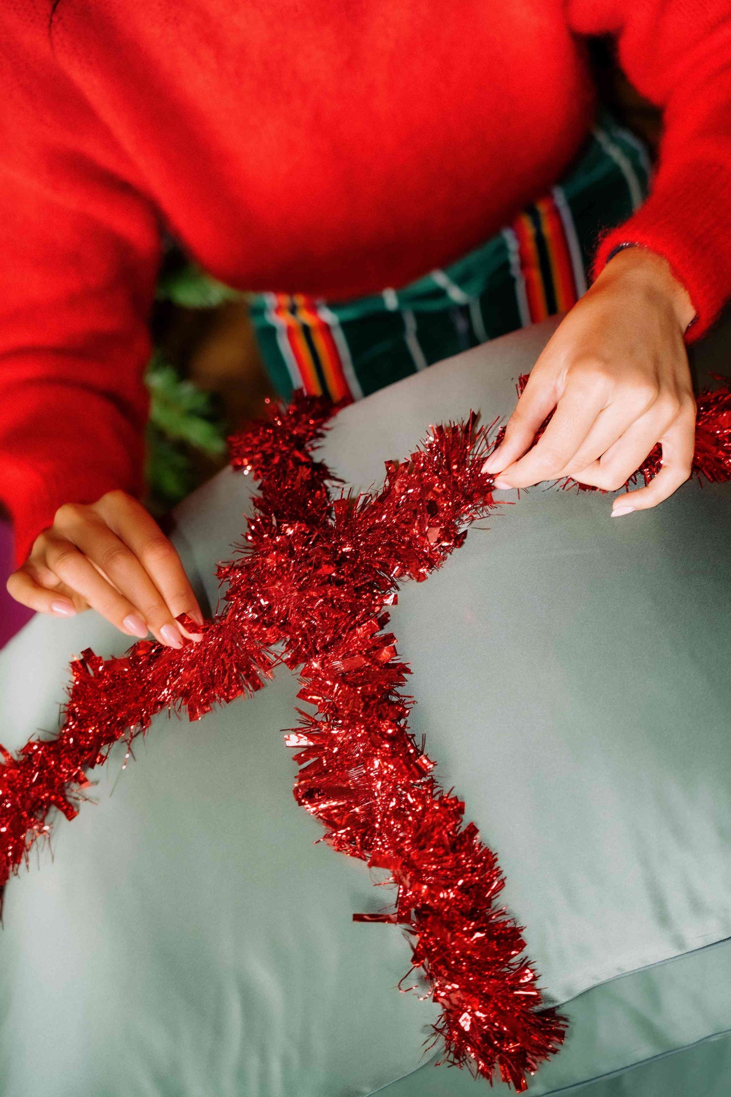 Coffret Duo de Noël - Taies 100% pure soie x2 - Vert Sauge