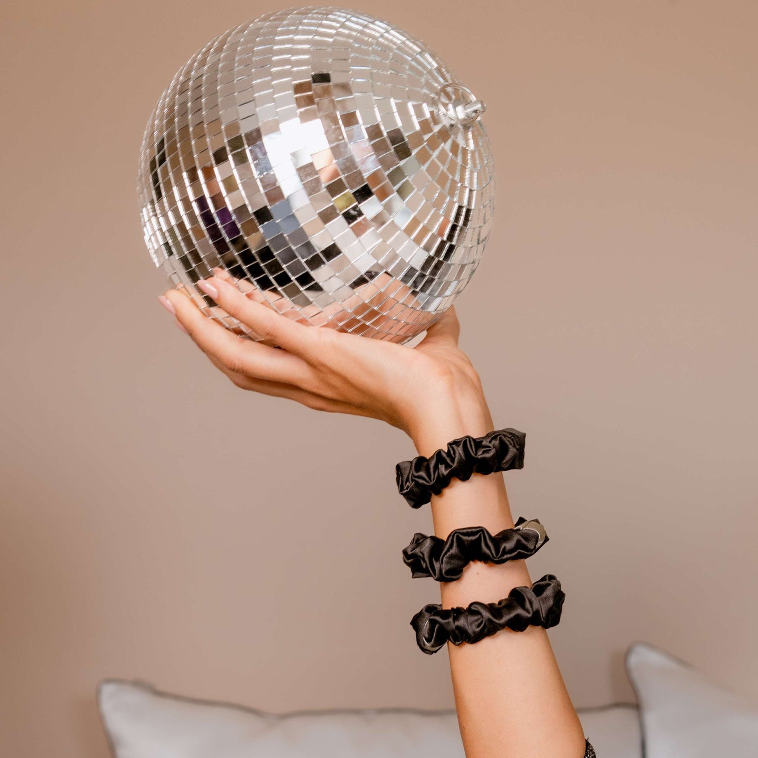 Chouchou 100% pure soie - Le petit - Noir x3