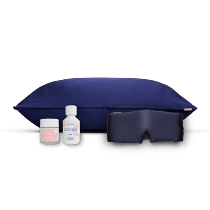 Maternity pack - silk pillowcase, night mask + shower gel and Minois balm