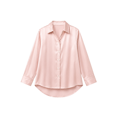 Chemise Oversize 100% pure soie de mûrier - Rose Poudré