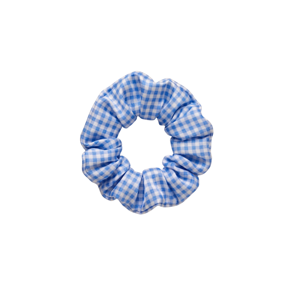 Chouchou 100% pure soie - Le moyen - Vichy Bleu Clair