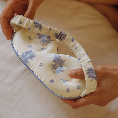 Masque de sommeil Soin des cils 100% pure soie - Fleurs de bleuet
