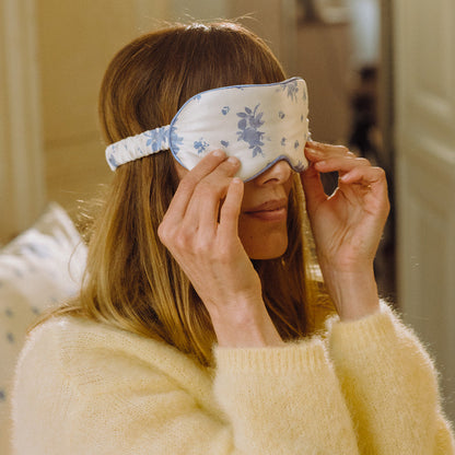 Masque de sommeil Soin des cils 100% pure soie - Fleurs de bleuet