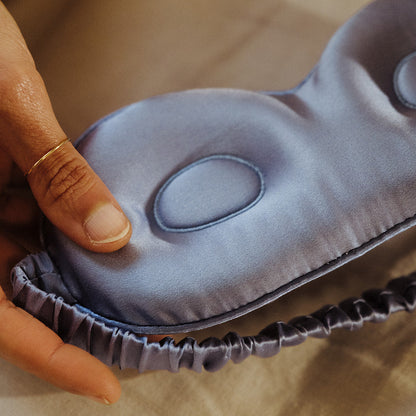 100% Pure Silk Lash Care Sleep Mask - Cornflower