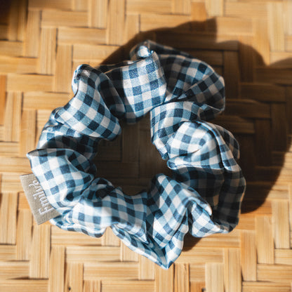 Chouchou 100% pure soie - Le moyen - Vichy bleu