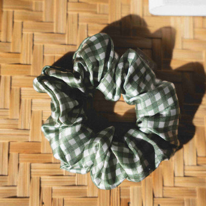 Chouchou 100% pure soie - Le moyen - Vichy Vert sauge