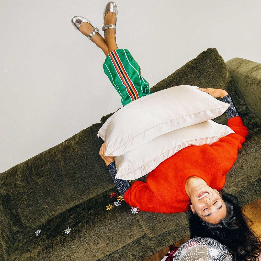 Coffret Duo de Noël - Taies 100% pure soie x2 - Champagne