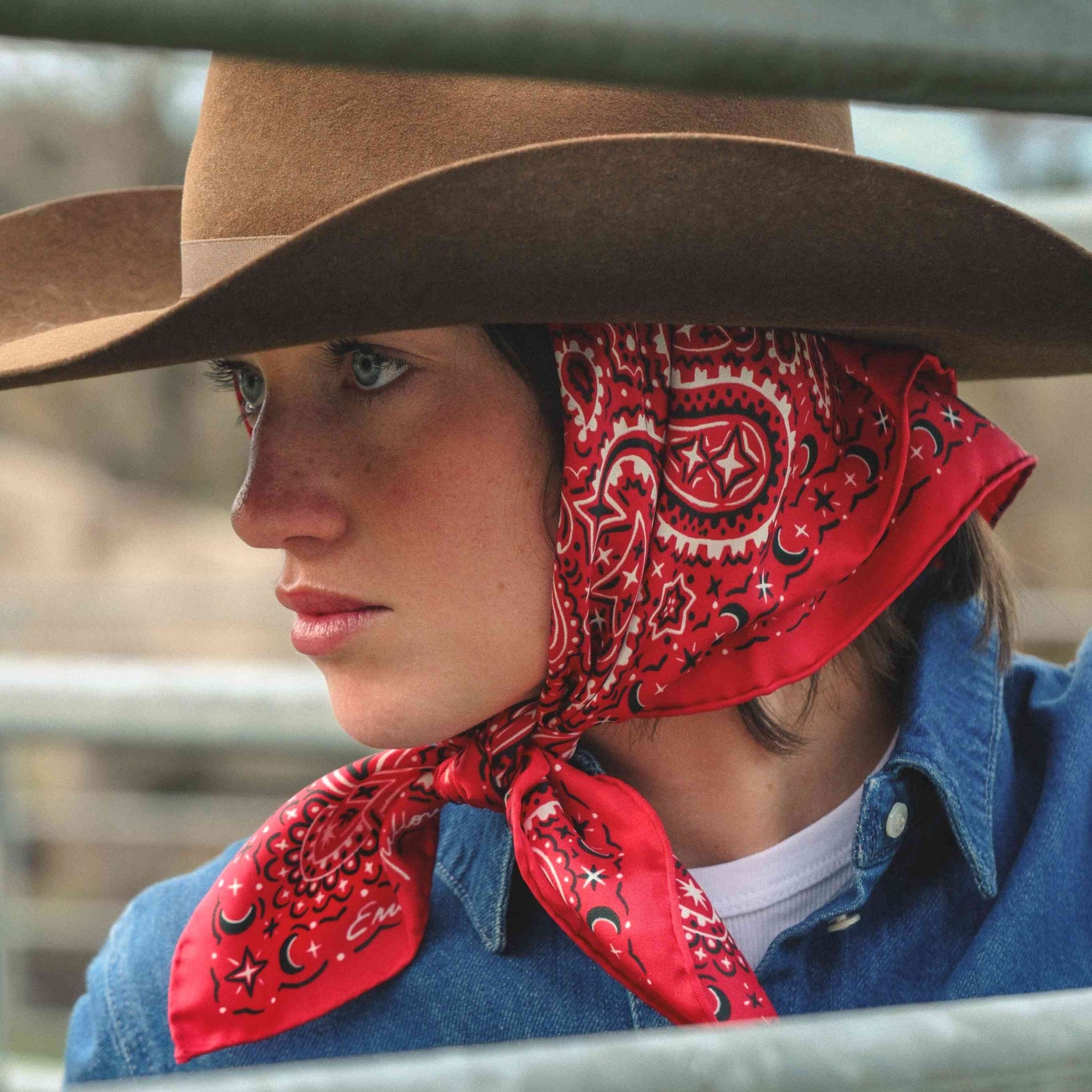 100% pure silk bandana scarf – Red 