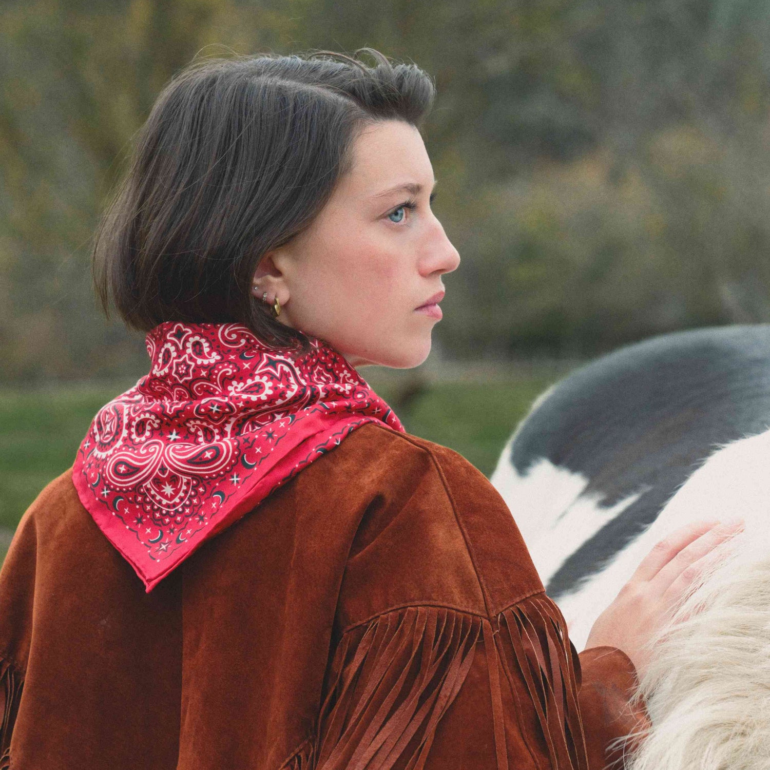 100% pure silk bandana scarf – Red 