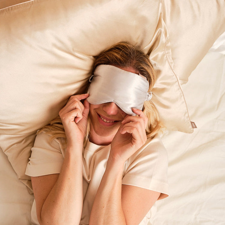 Masque de sommeil 100% pure soie - Gris perle