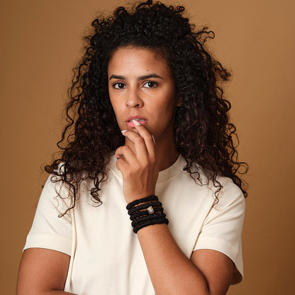 Pack de 5 Chouchous 100 % Soie - Le mini - Noir