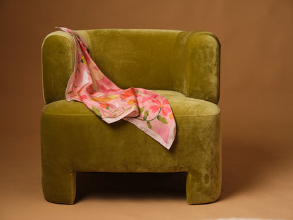 100% silk twill scarf - Pink October
