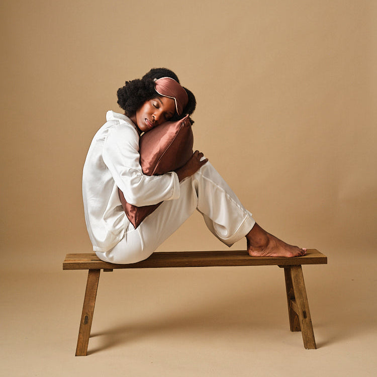 Masque de sommeil 100% pure soie - Moka