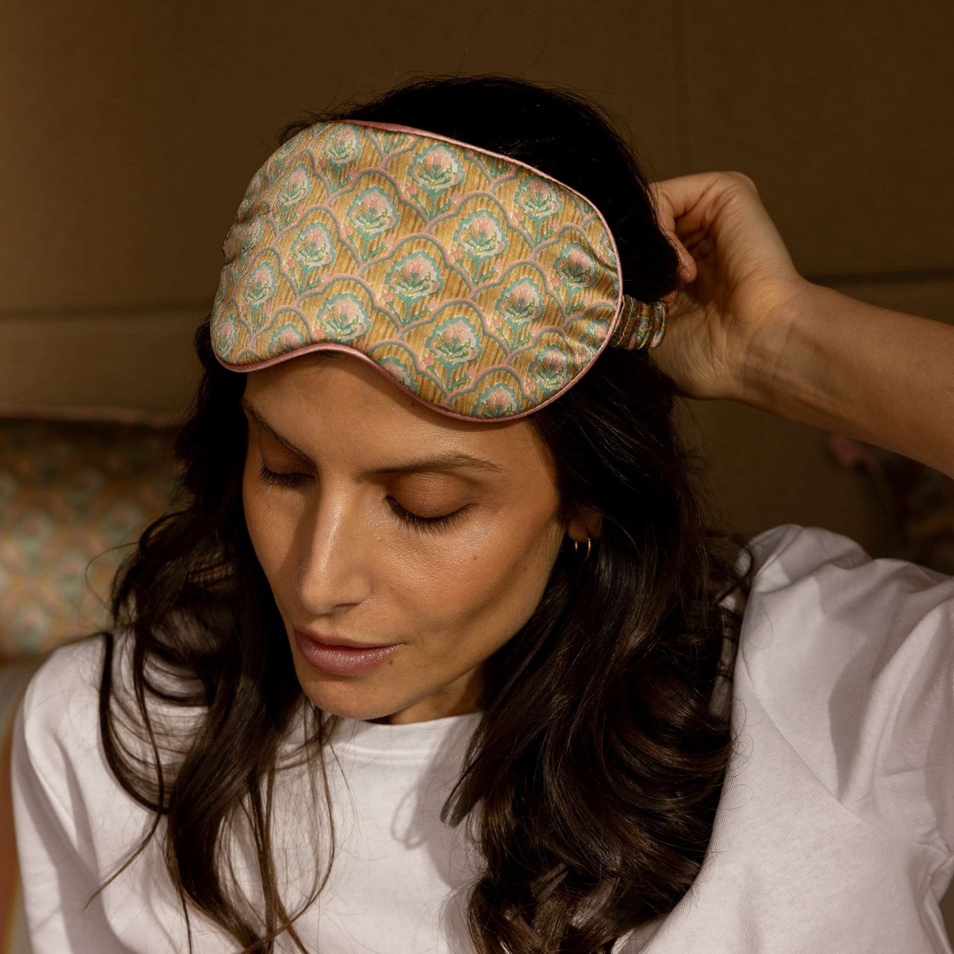 100% Pure Silk Sleep Mask - Sacred Flowers