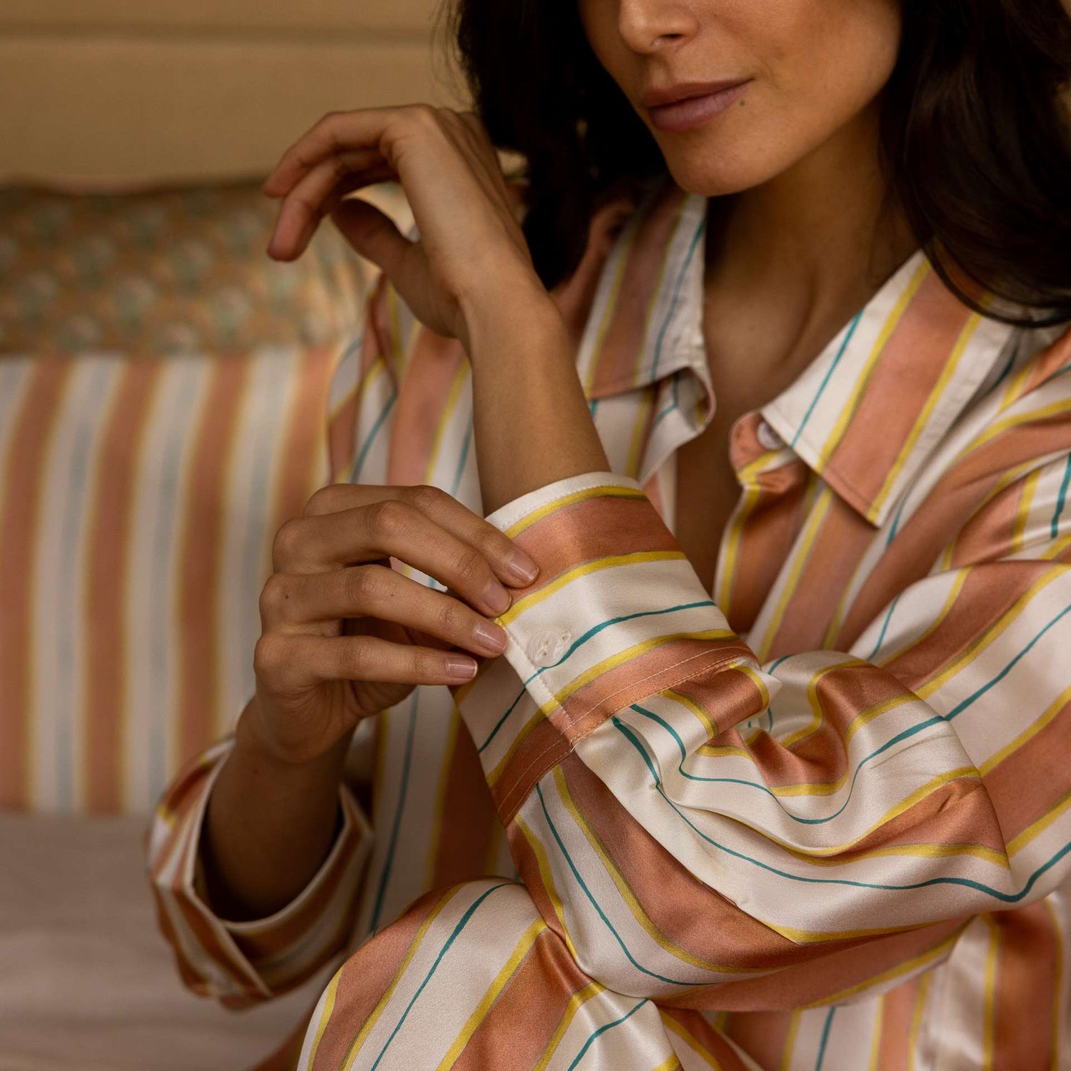 100% Pure Mulberry Silk Shirt - Divine Lines