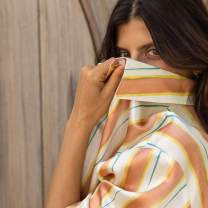 100% Pure Mulberry Silk Shirt - Divine Lines