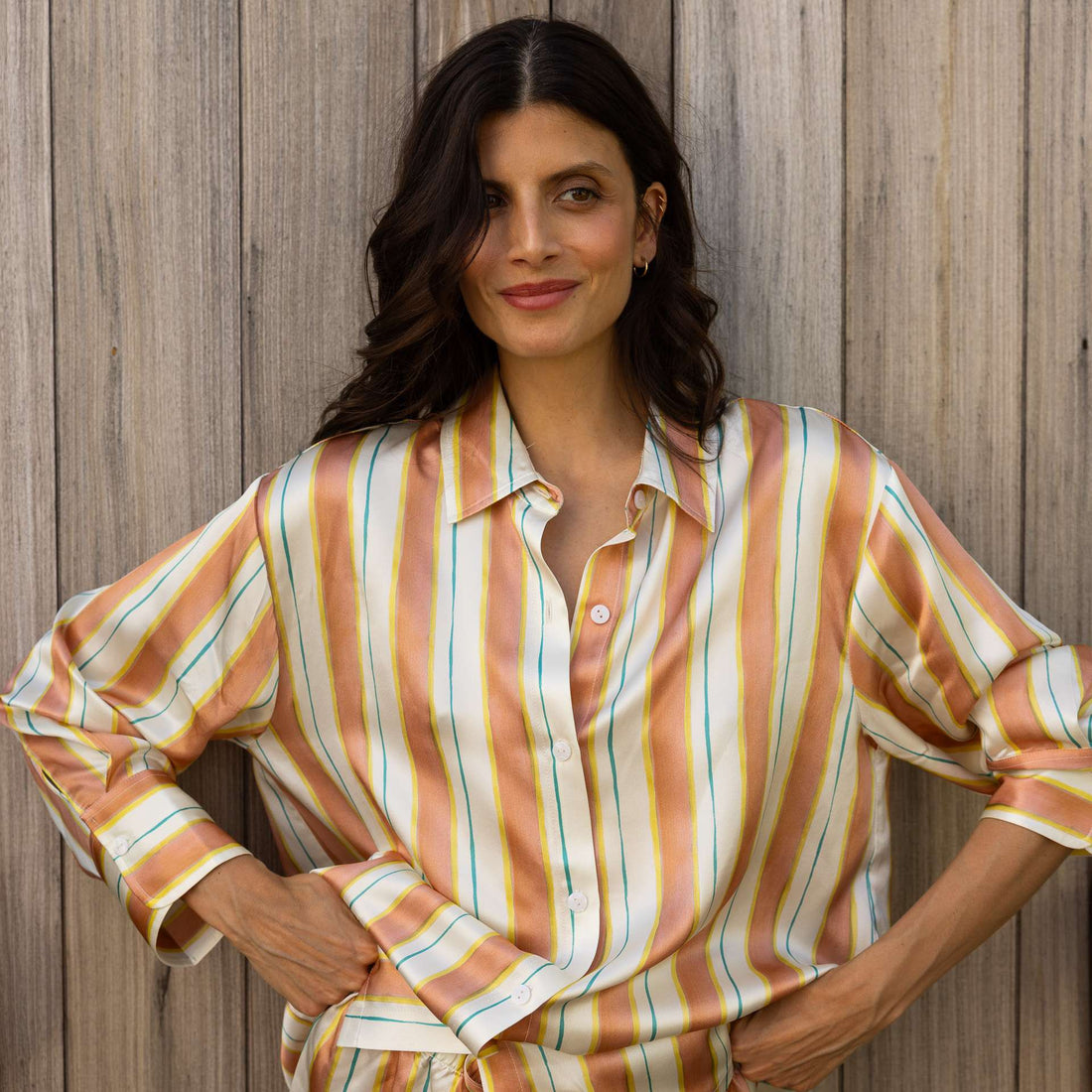 100% Pure Mulberry Silk Shirt - Divine Lines
