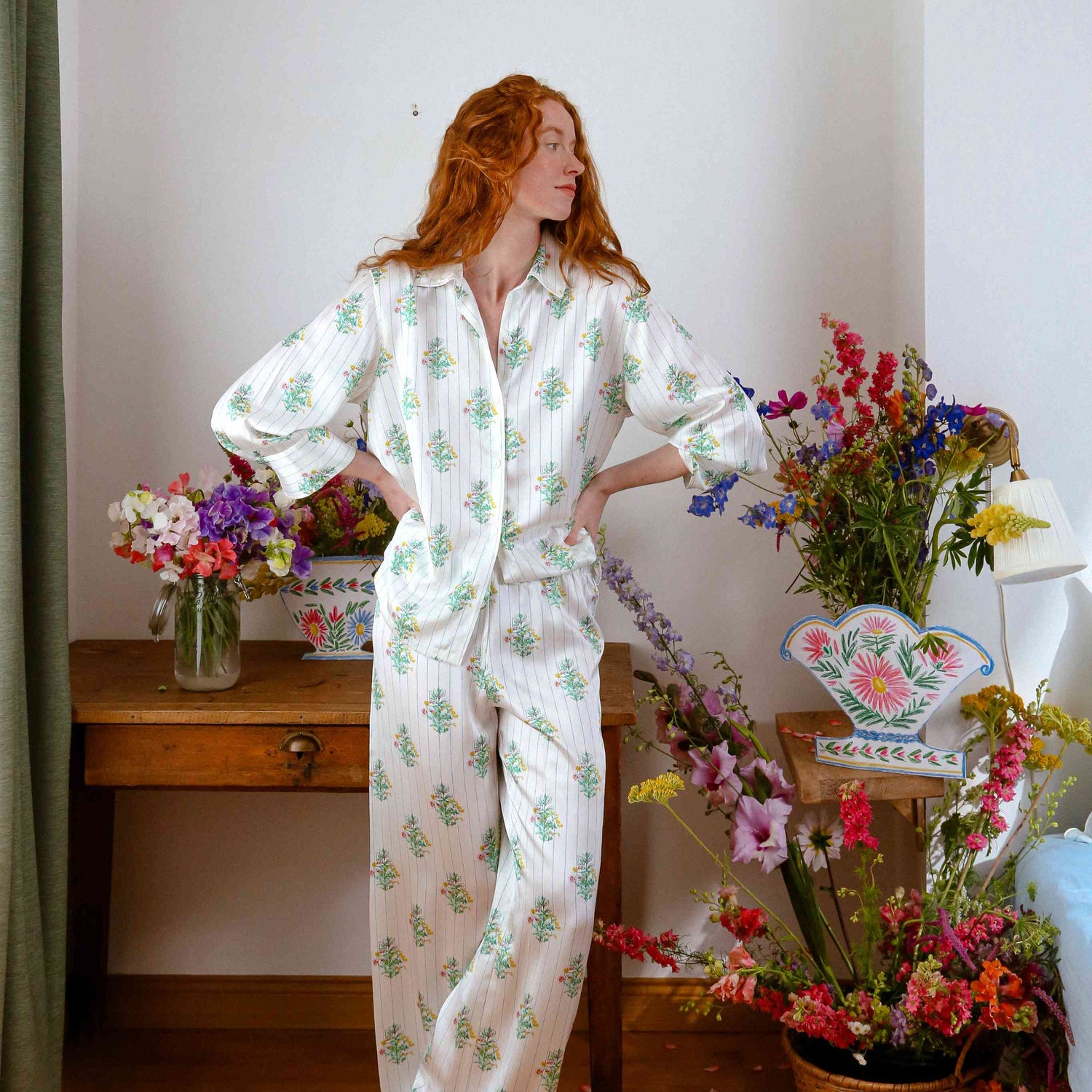 Pyjama Oversize 100% pure soie de mûrier - Bouquet Garni