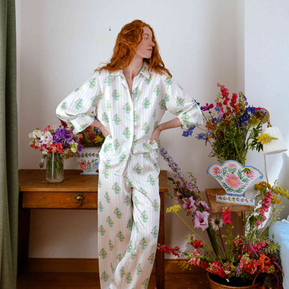 Pyjama Oversize 100% pure soie de mûrier - Bouquet Garni