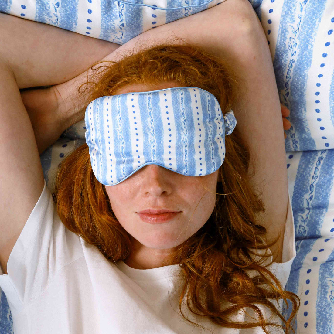 Masque de sommeil 100% pure soie - Feuilles de Lotier