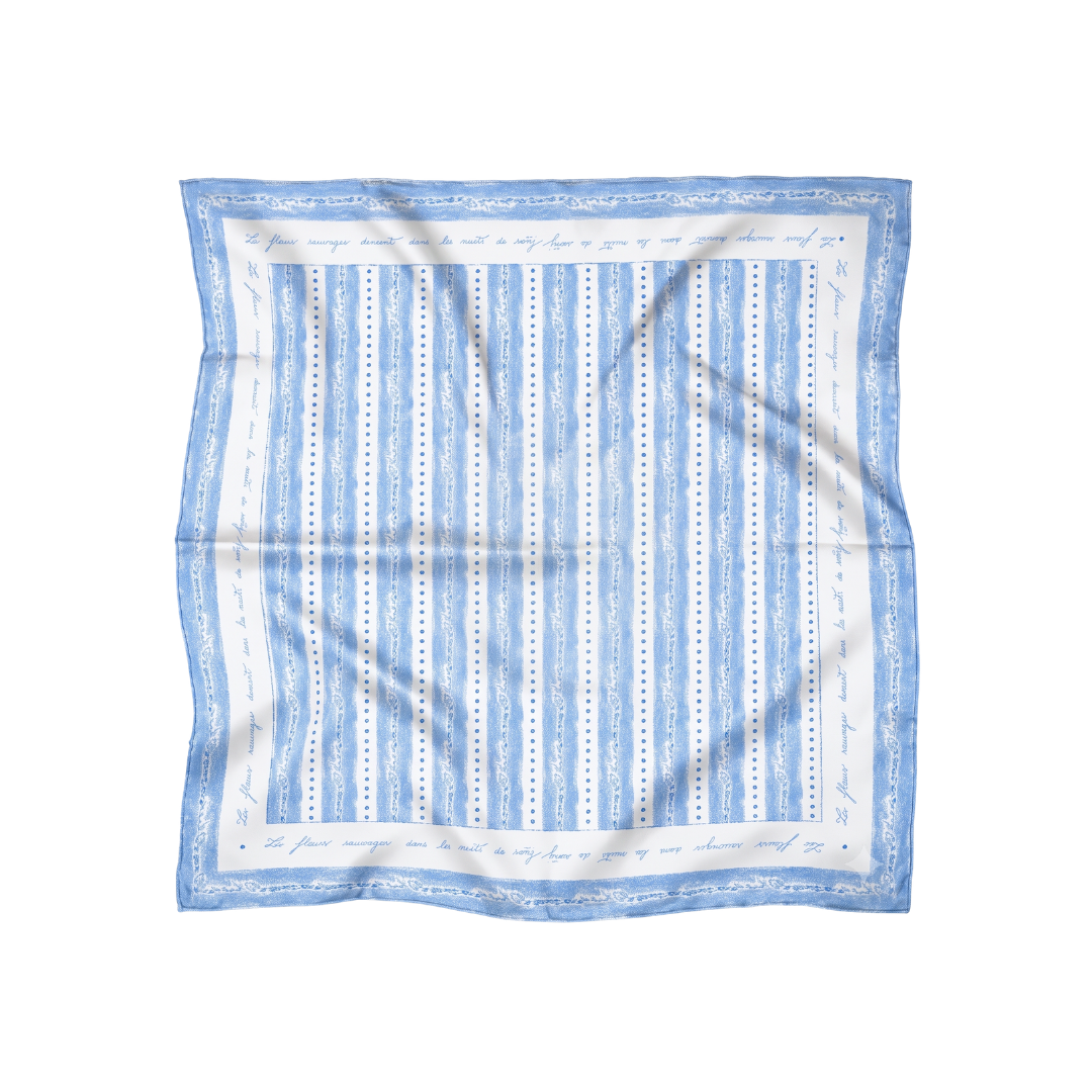 Foulard 100% pure soie - Feuilles de Lotier