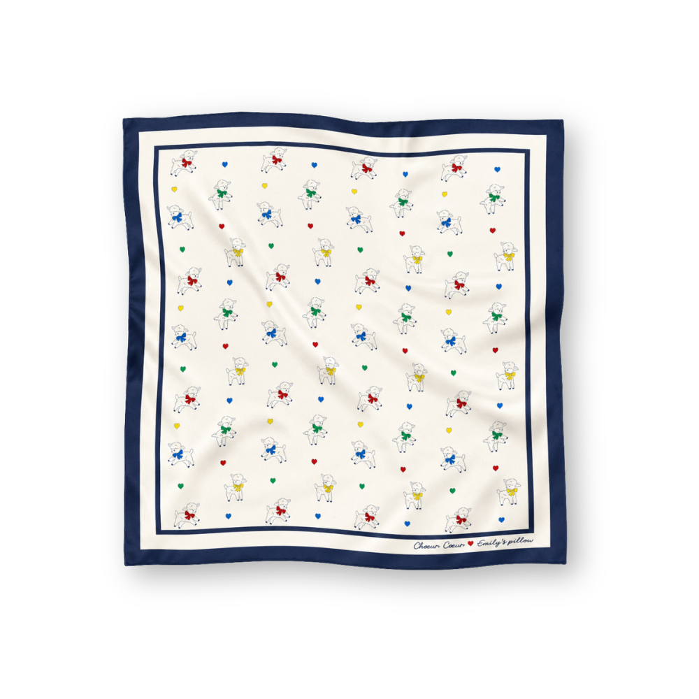 Foulard 100% pure soie - Choeur Coeur