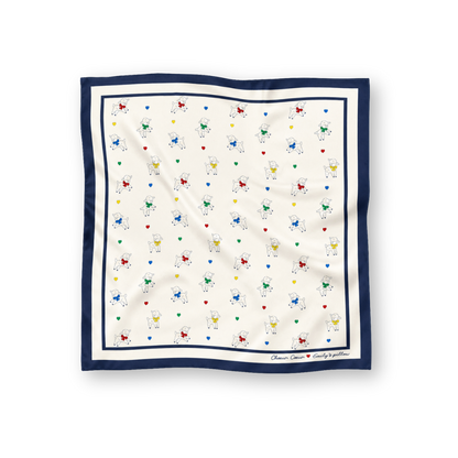 Foulard 100% pure soie - Choeur Coeur