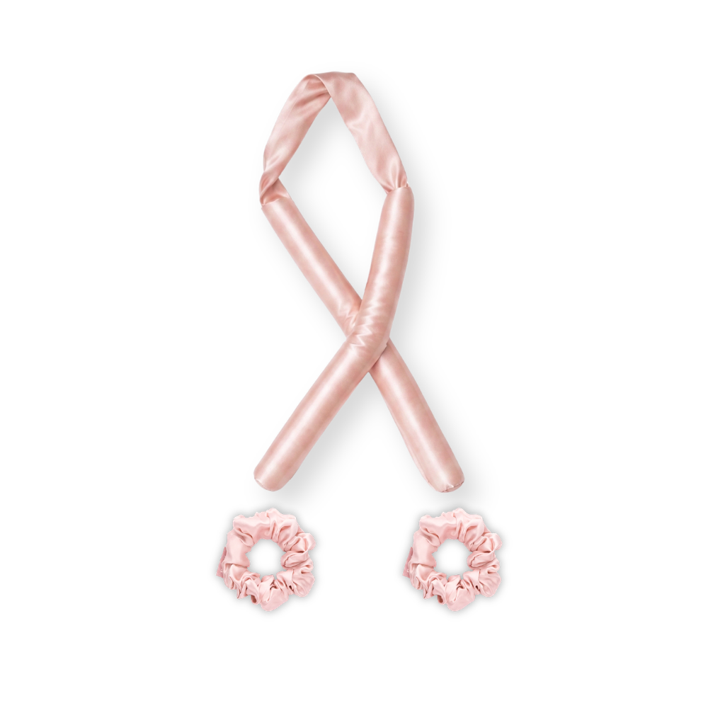 Boucleur sans chaleur pure soie - Rose poudré