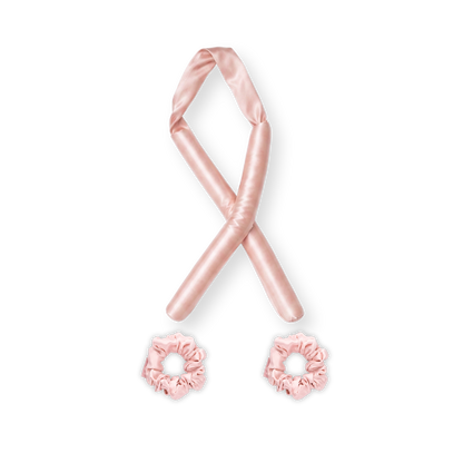 Boucleur sans chaleur pure soie - Rose poudré
