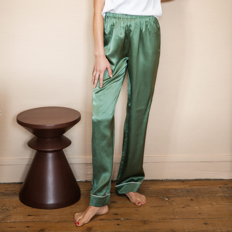 Pantalon en pure soie femme