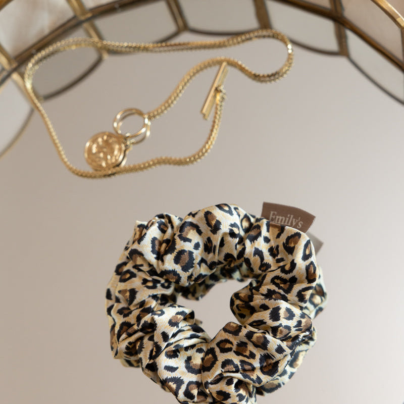 Chouchou 100% pure soie - Le gros - Léopard