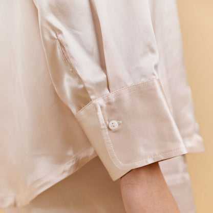 Chemise Oversize 100% pure soie de mûrier - Rose Poudré